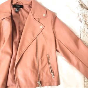 Pink Forever 21 Faux Leather Jacket